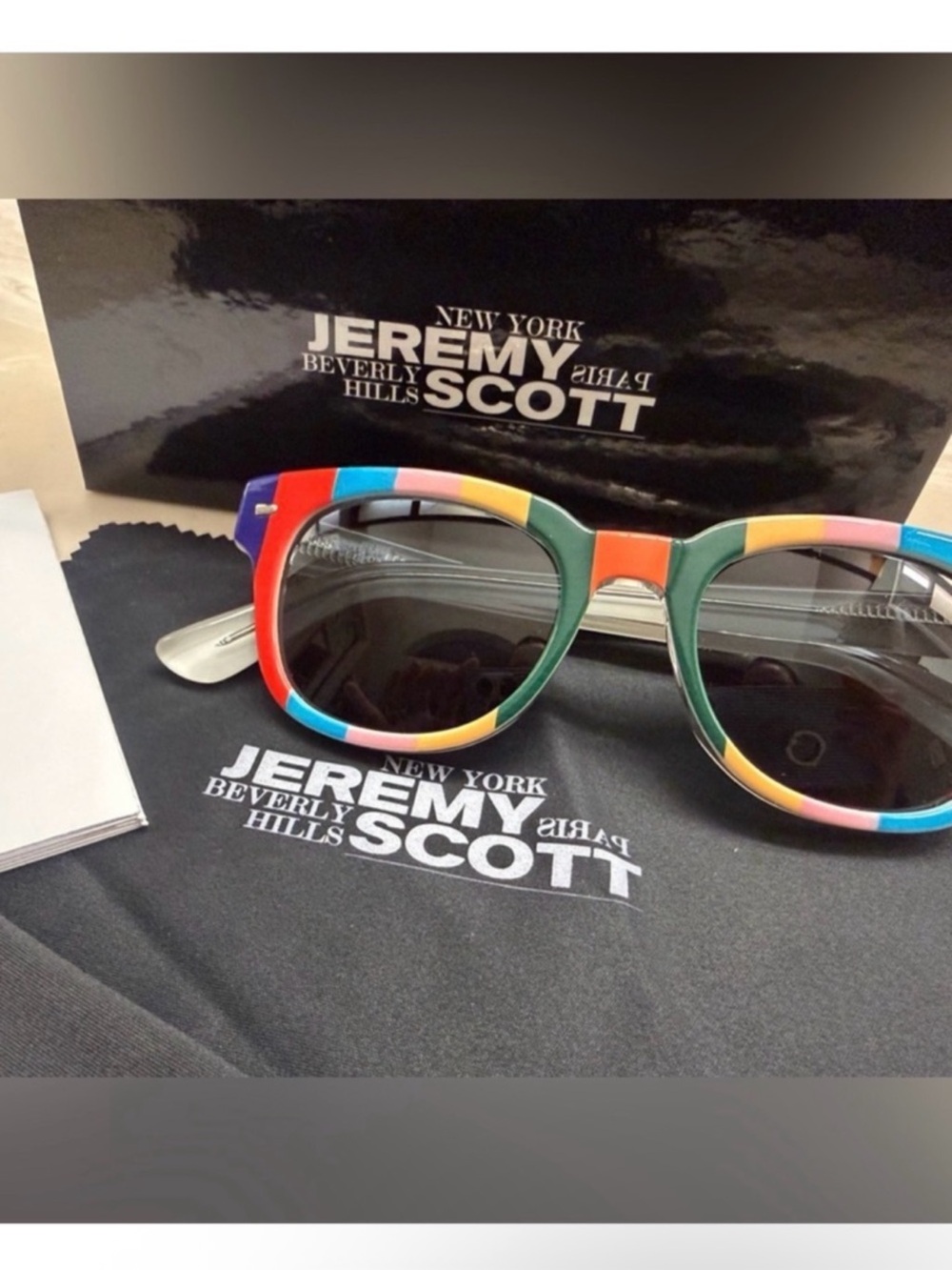 Jeremy Scott Multicolor rainbow striped Sunglasses